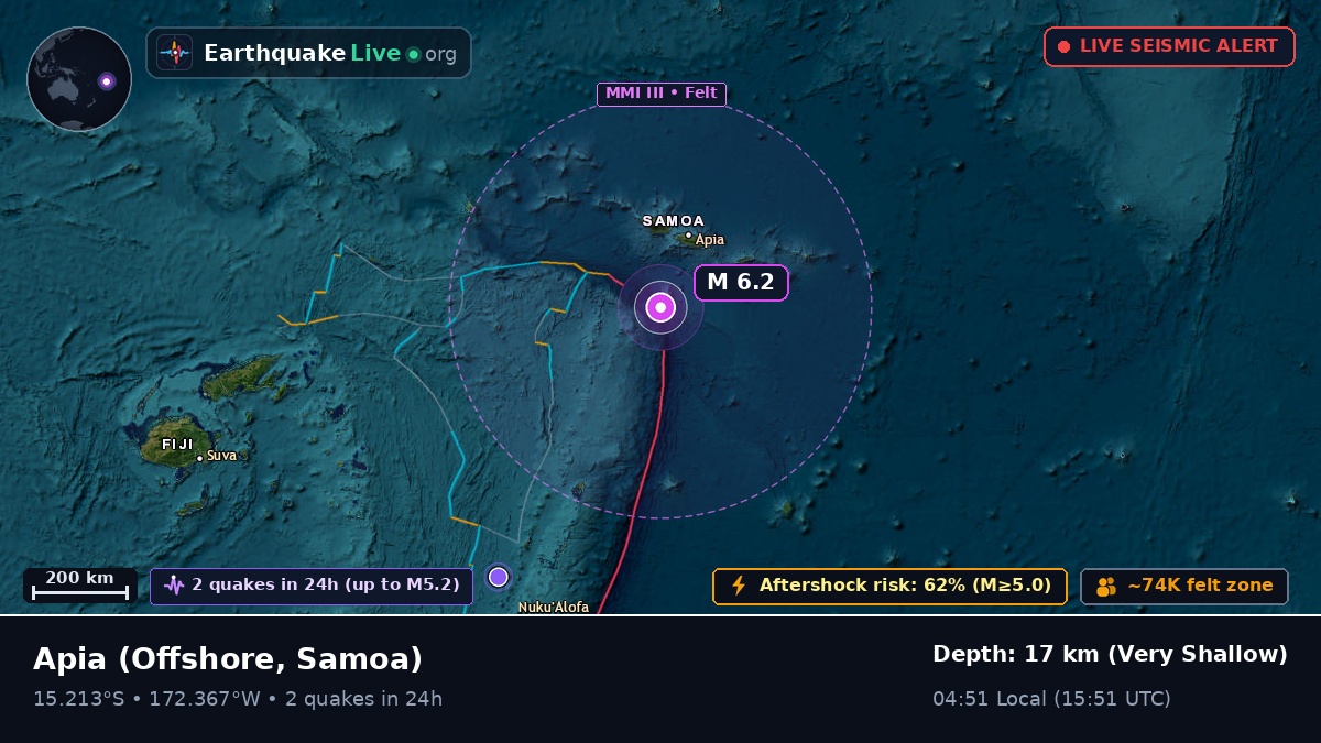 Off the coast of Apia, Samoa