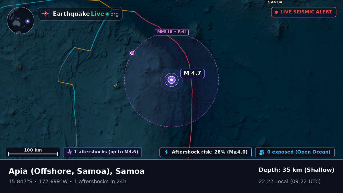 Off the coast of Apia, Samoa