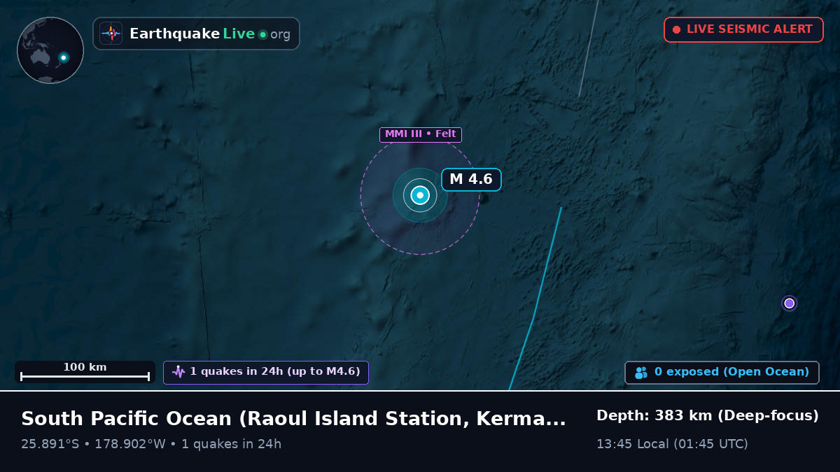 South Pacific Ocean (Kermadec Islands)