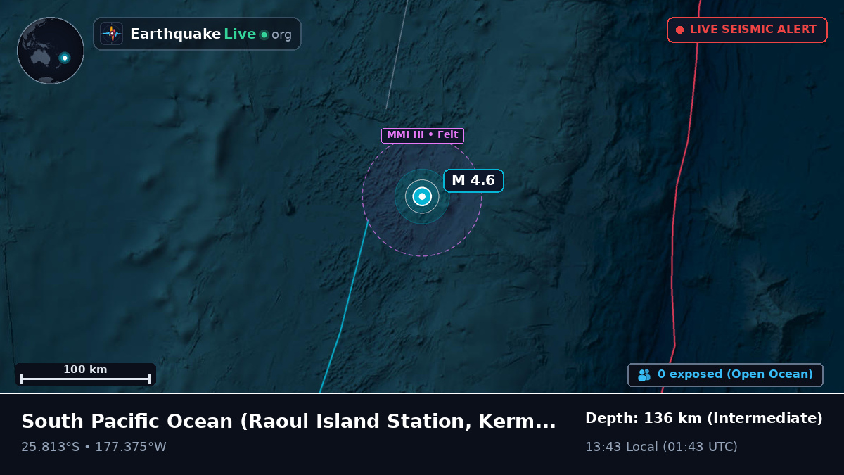 South Pacific Ocean (Kermadec Islands)