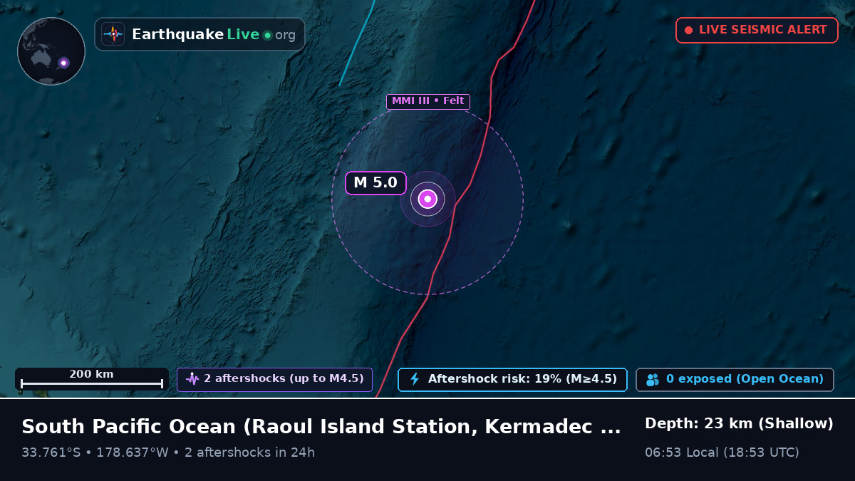 South Pacific Ocean (Kermadec Islands)