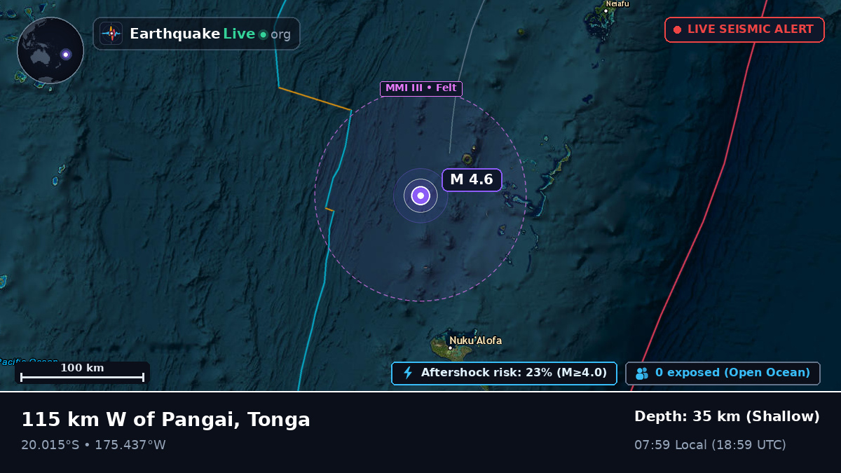 Off the coast of Nuku'alofa, Tonga