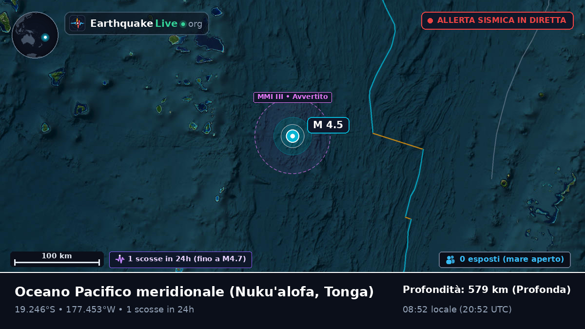 Oceano Pacifico meridionale (Tonga)