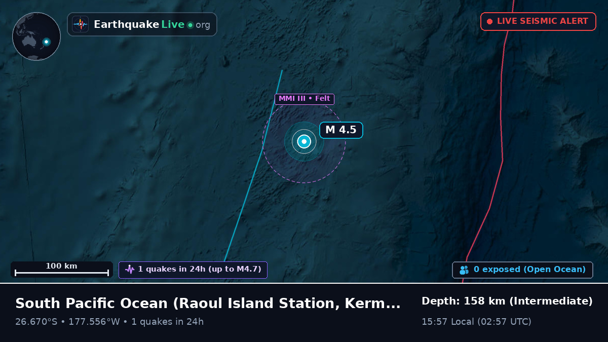 South Pacific Ocean (Kermadec Islands)
