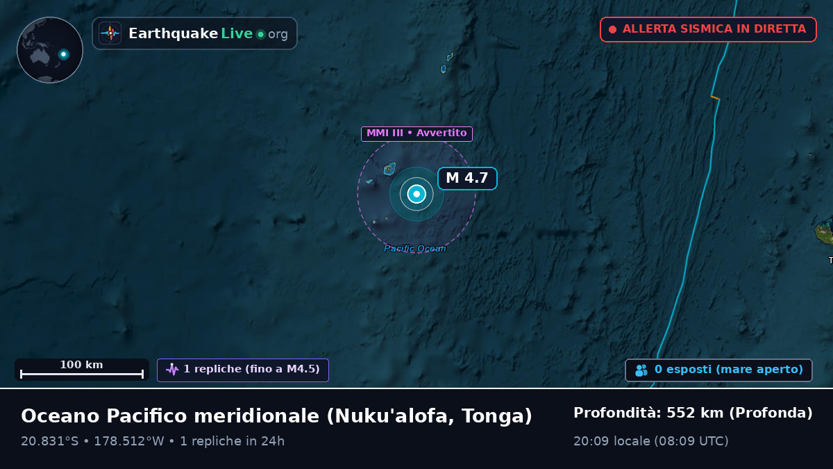 Oceano Pacifico meridionale (Tonga)
