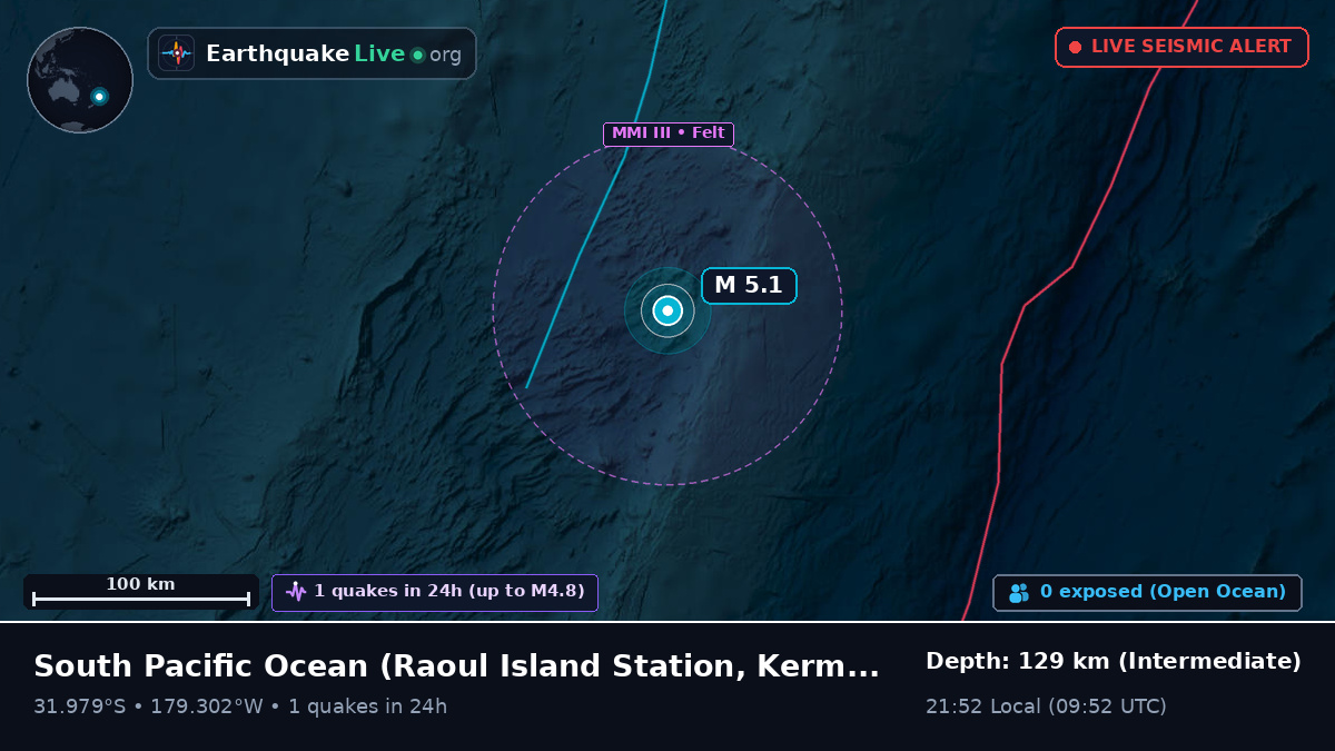 South Pacific Ocean (Kermadec Islands)