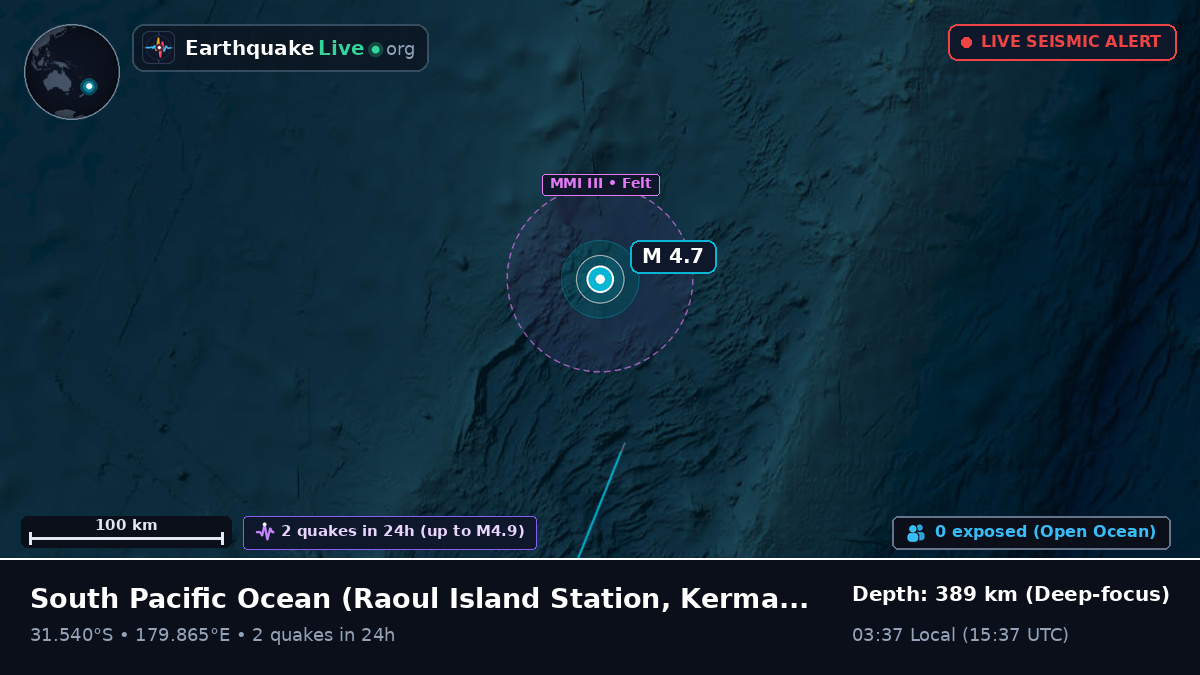 South Pacific Ocean (Kermadec Islands)