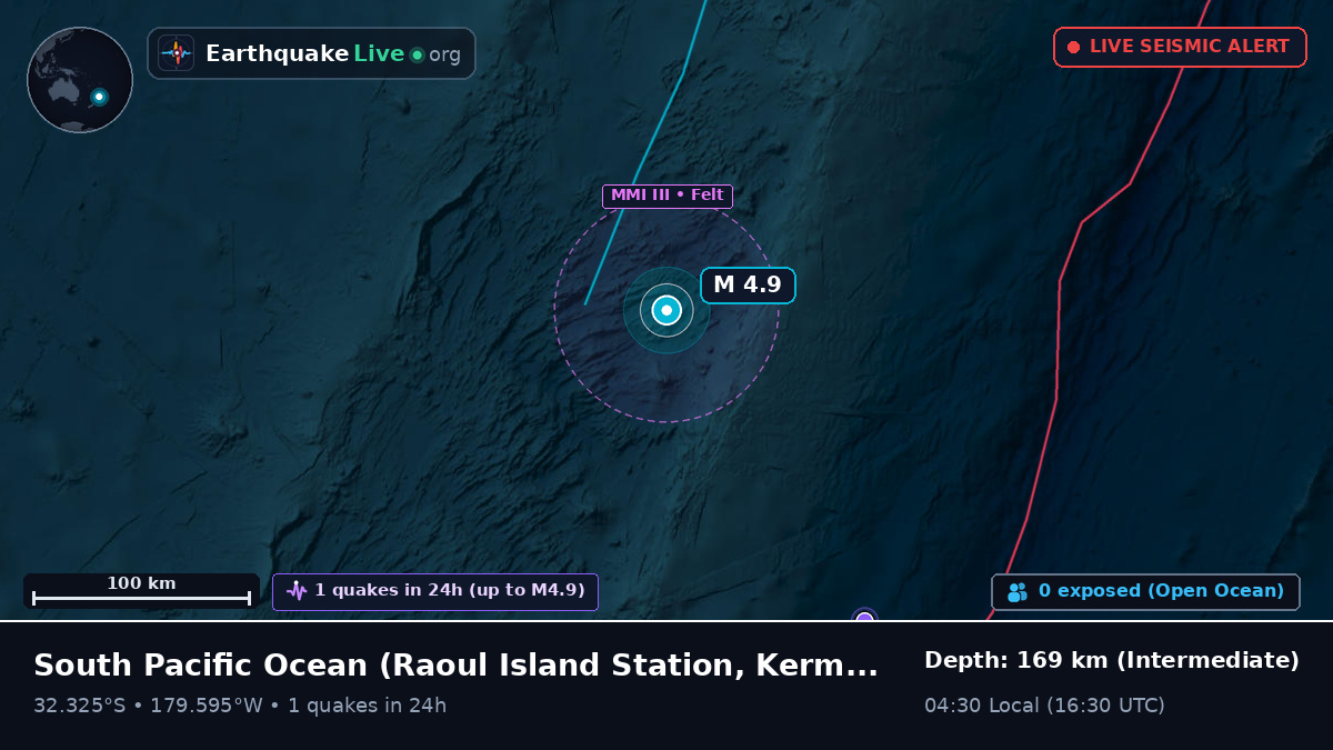 South Pacific Ocean (Kermadec Islands)