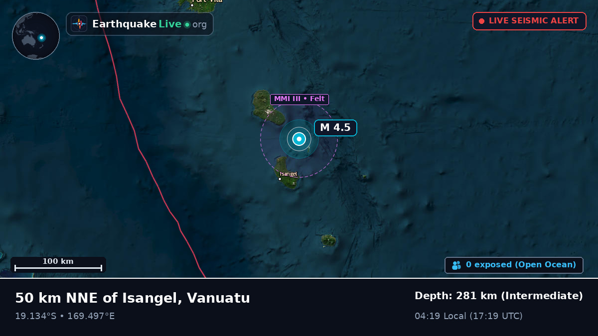 Off the coast of Port Vila, Vanuatu