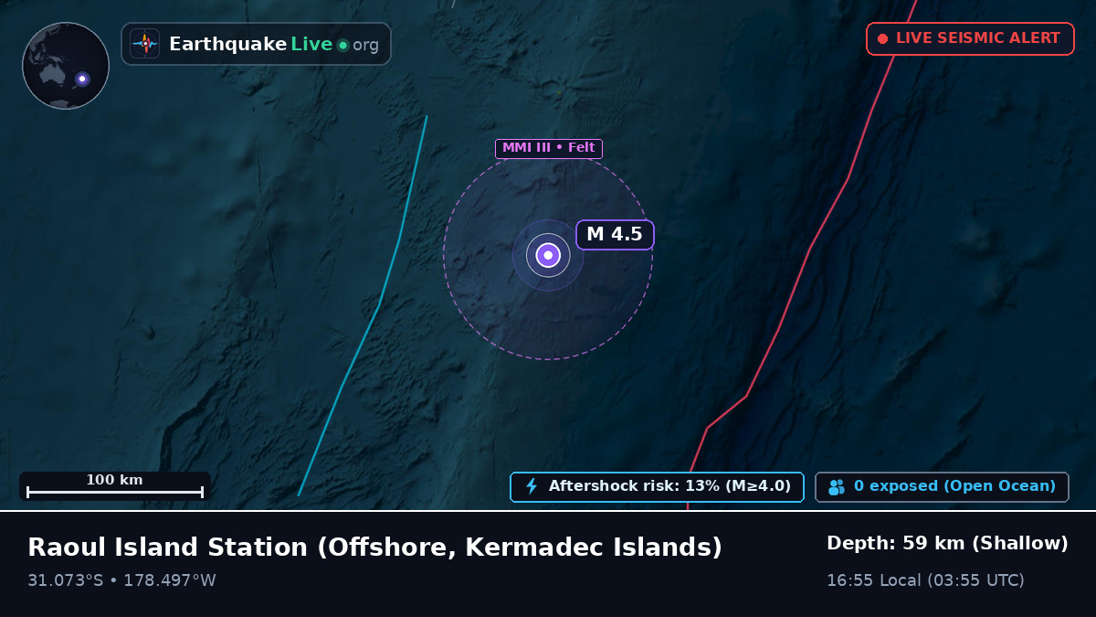 Off the coast of Raoul Island Station, Kermadec Islands