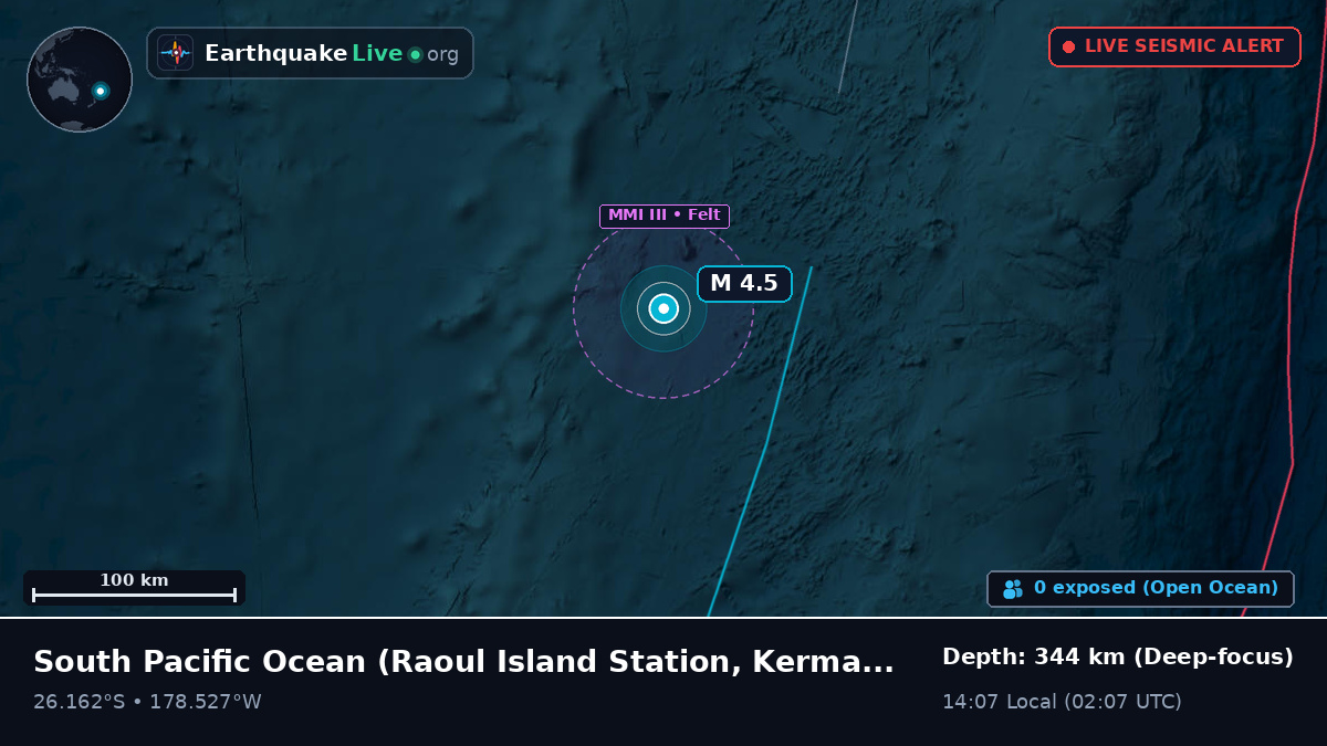 South Pacific Ocean (Kermadec Islands)