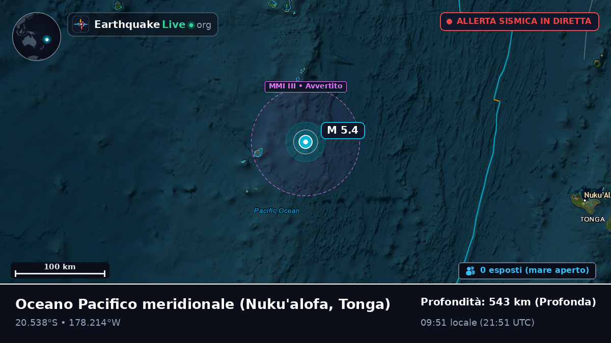 Oceano Pacifico meridionale (Tonga)