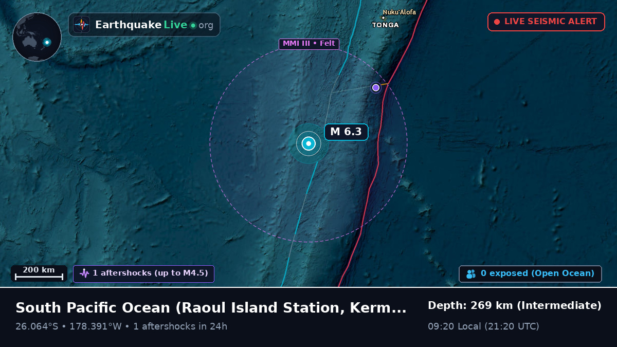 South Pacific Ocean (Kermadec Islands)