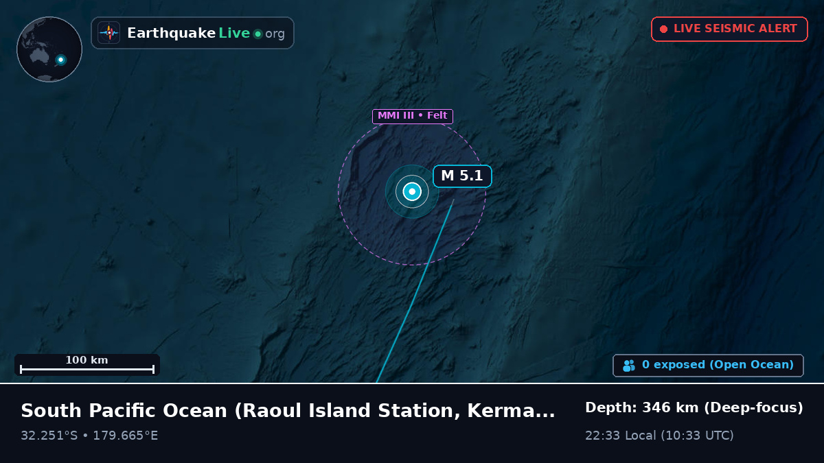 South Pacific Ocean (Kermadec Islands)