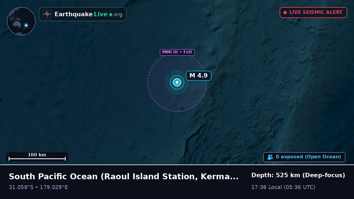 South Pacific Ocean (Kermadec Islands)