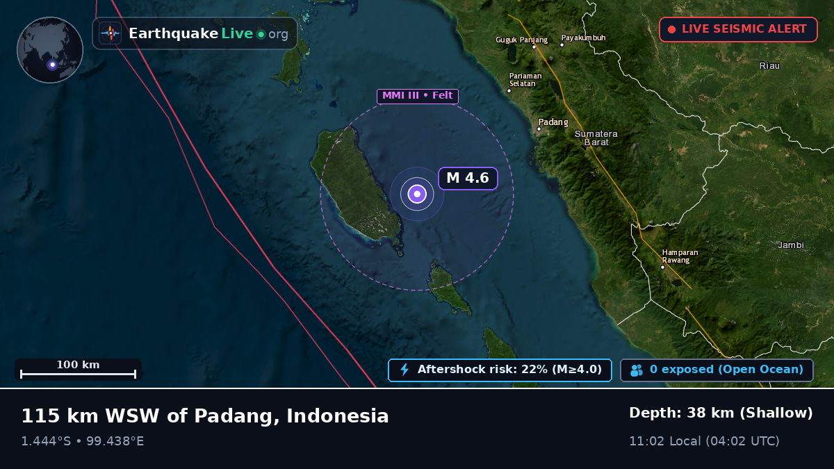 Off the coast of Padang, Indonesia