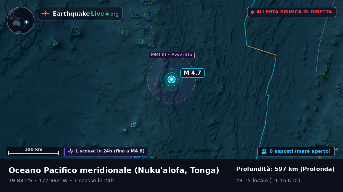 Oceano Pacifico meridionale (Tonga)