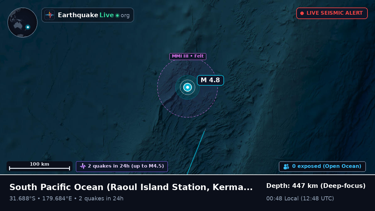 South Pacific Ocean (Kermadec Islands)