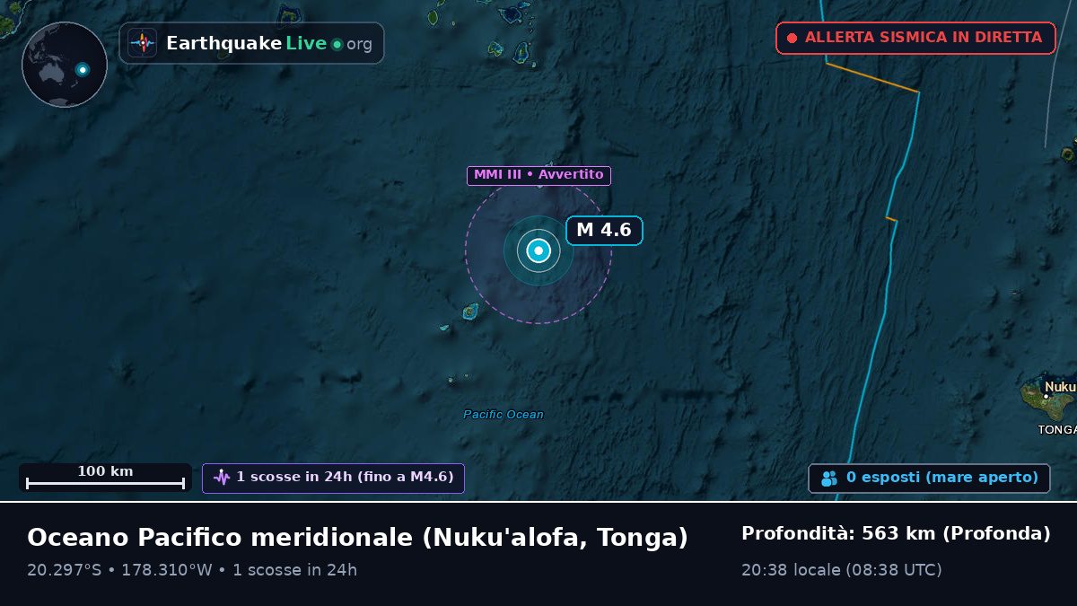 Oceano Pacifico meridionale (Tonga)