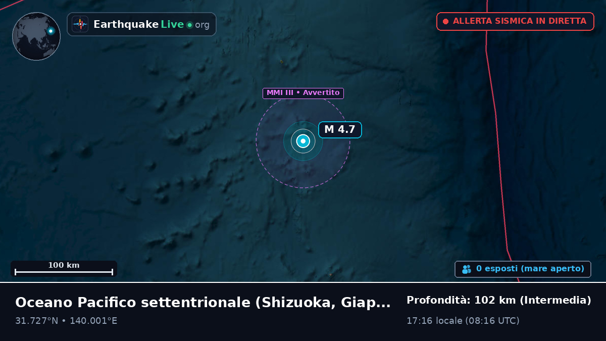 Oceano Pacifico settentrionale (Giappone)