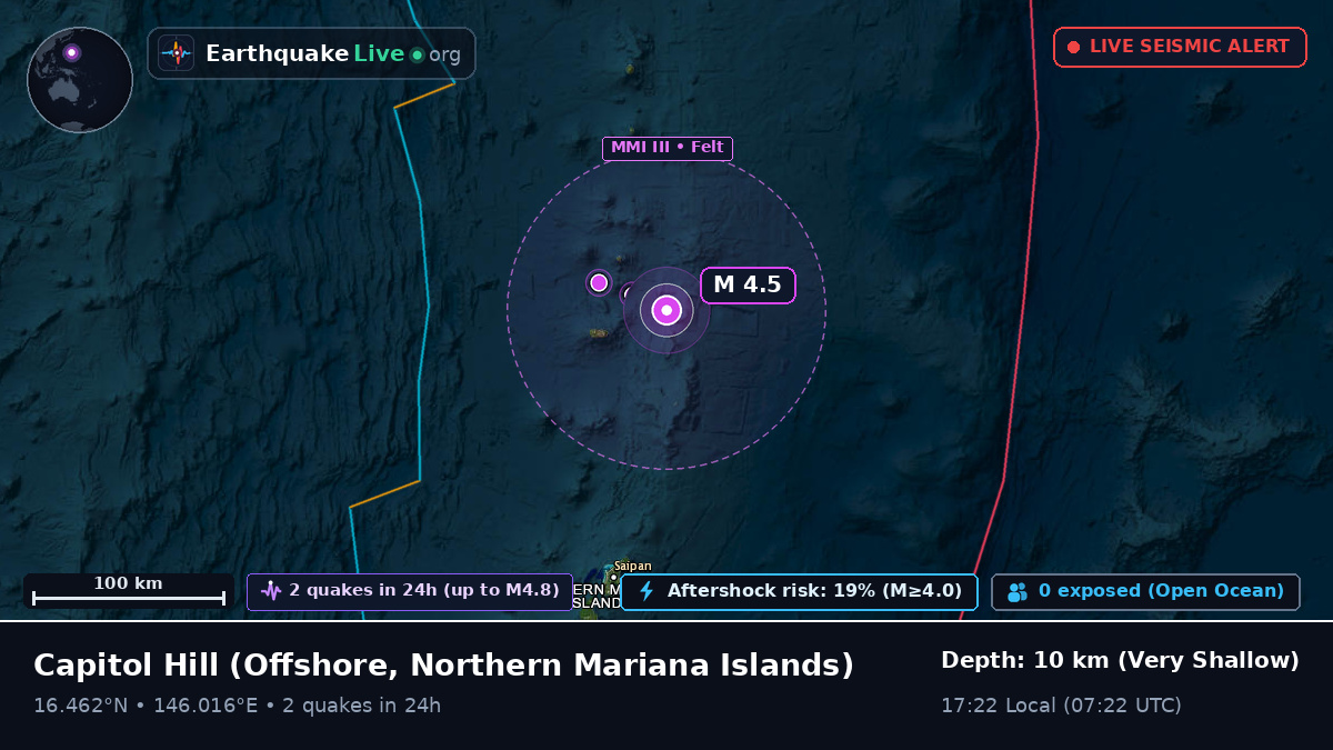 Off the coast of Capitol Hill, Northern Mariana Islands