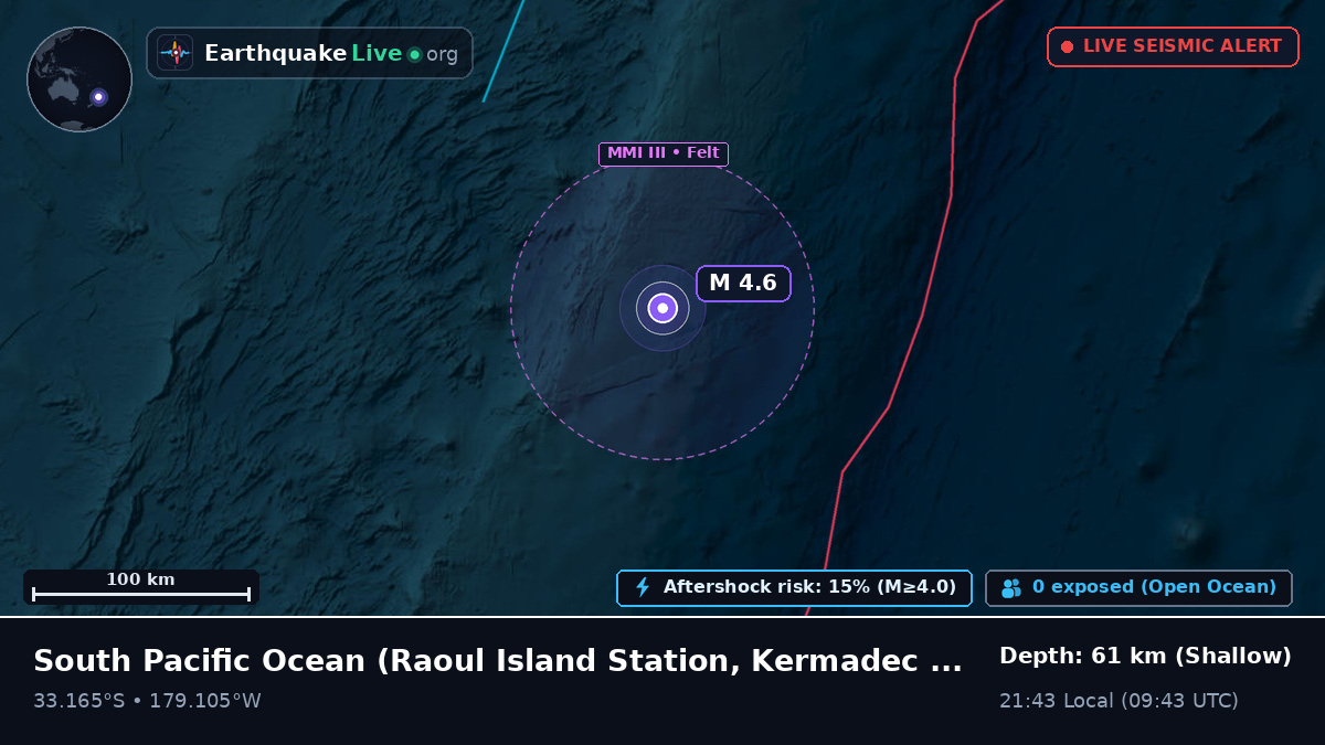 South Pacific Ocean (Kermadec Islands)