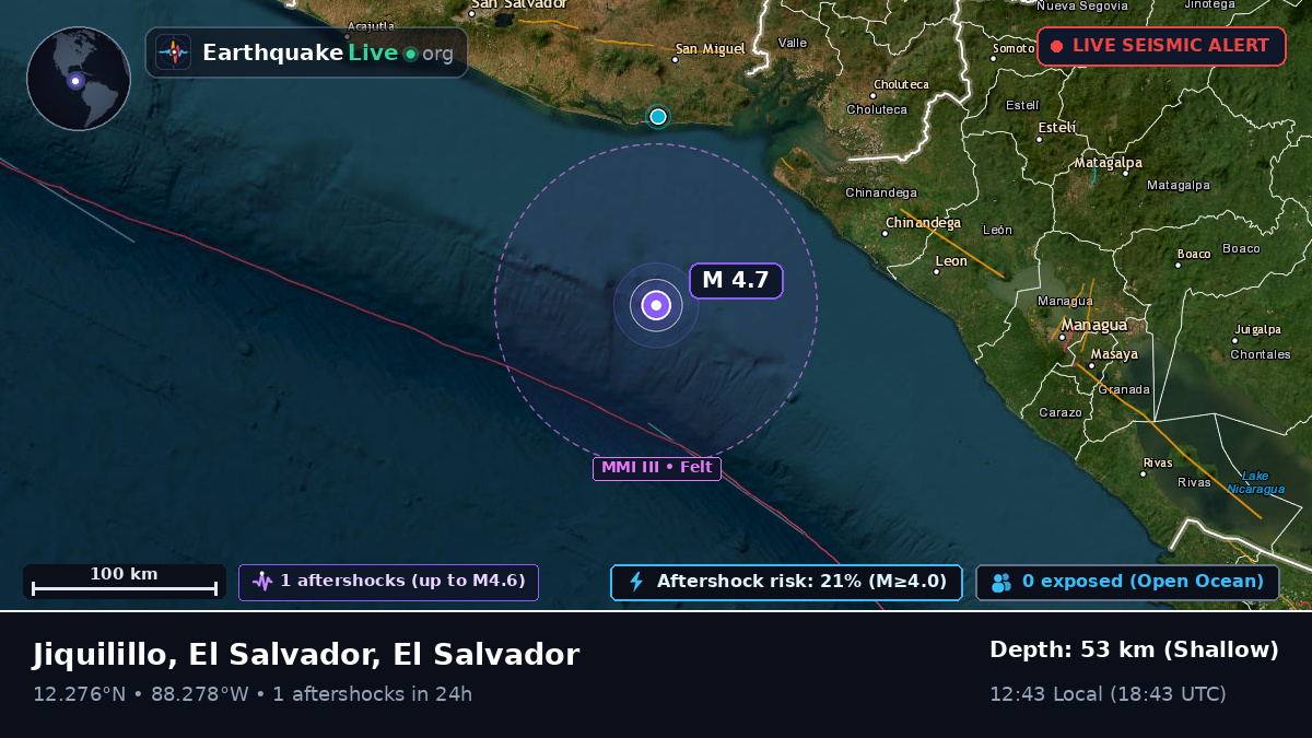 Off the coast of San Salvador, El Salvador