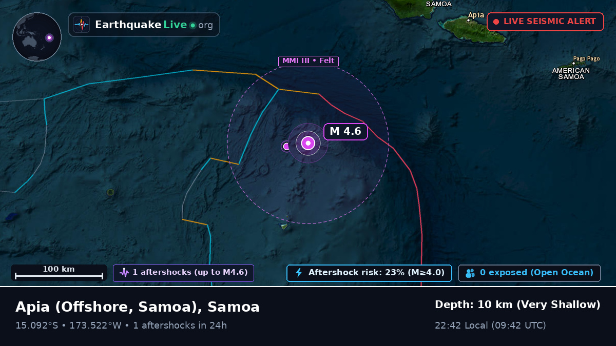 Off the coast of Apia, Samoa