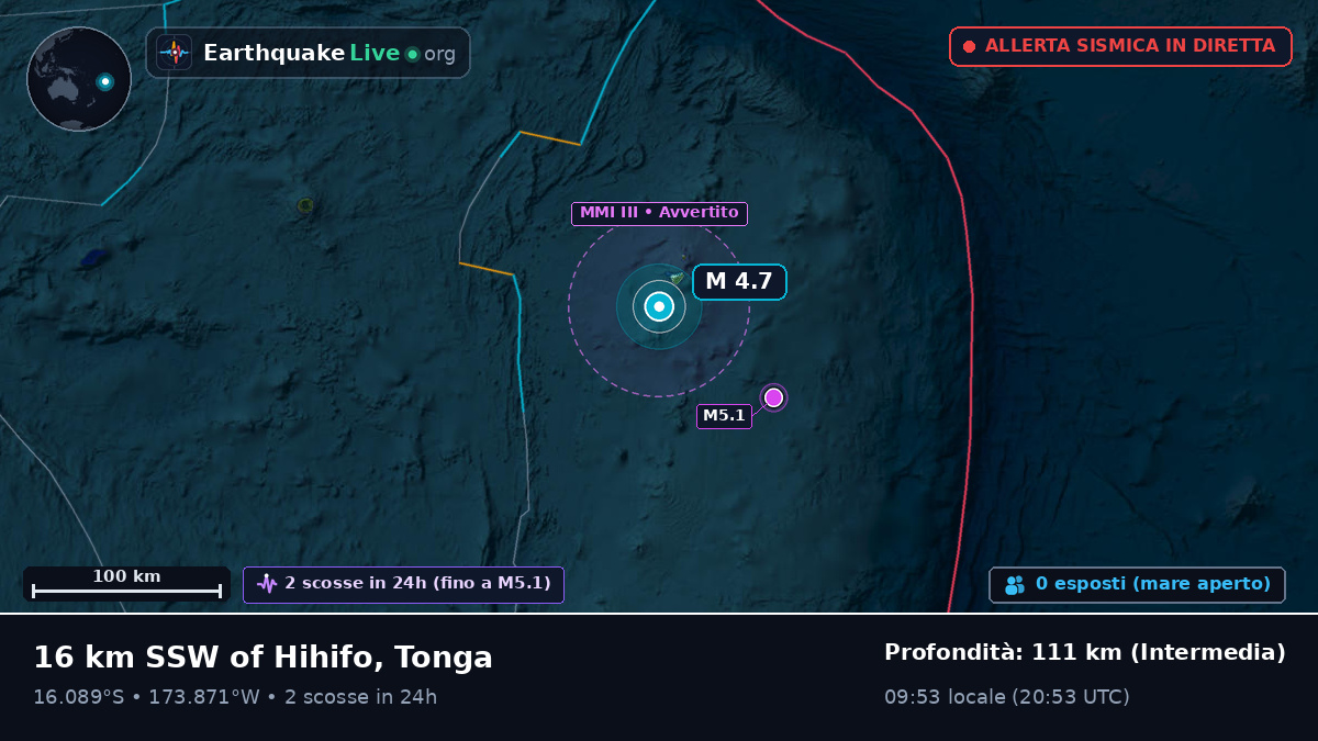 Oceano Pacifico meridionale (Tonga)
