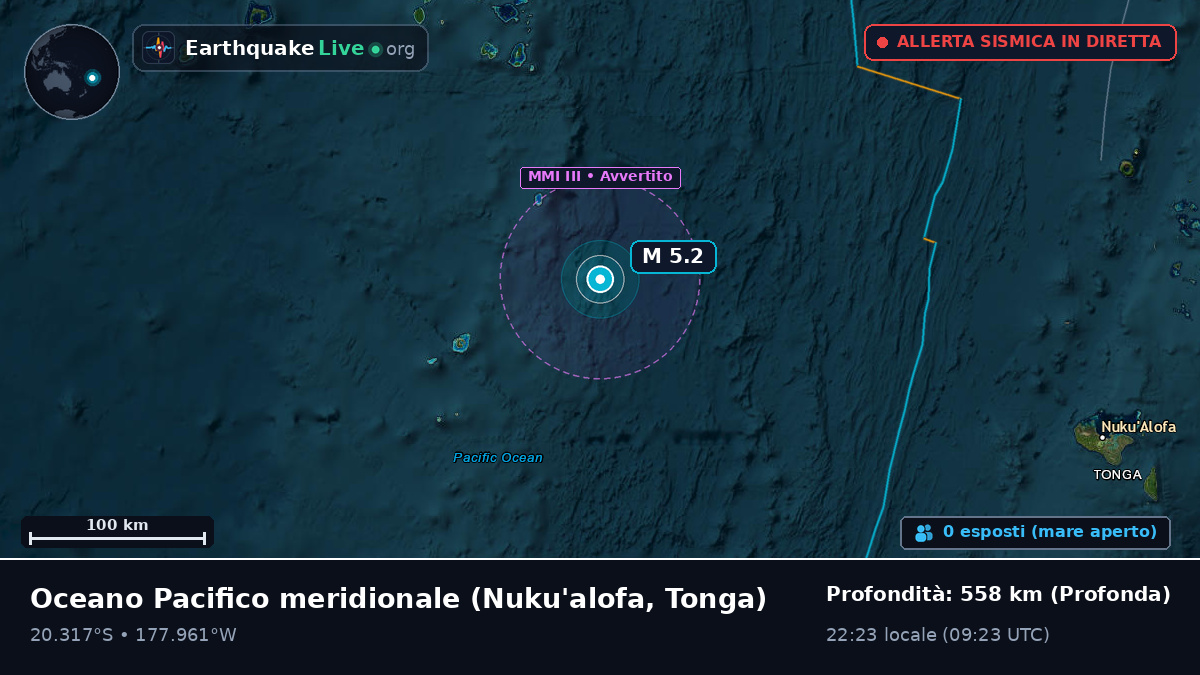 Oceano Pacifico meridionale (Tonga)