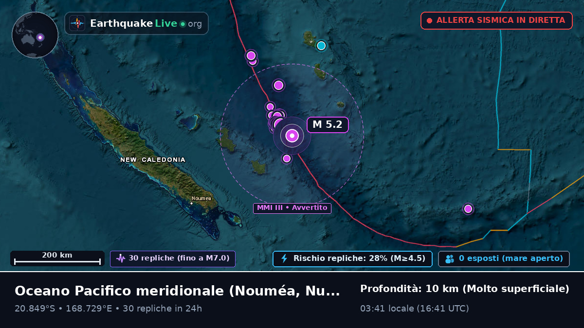 Oceano Pacifico meridionale (Nuova Caledonia)