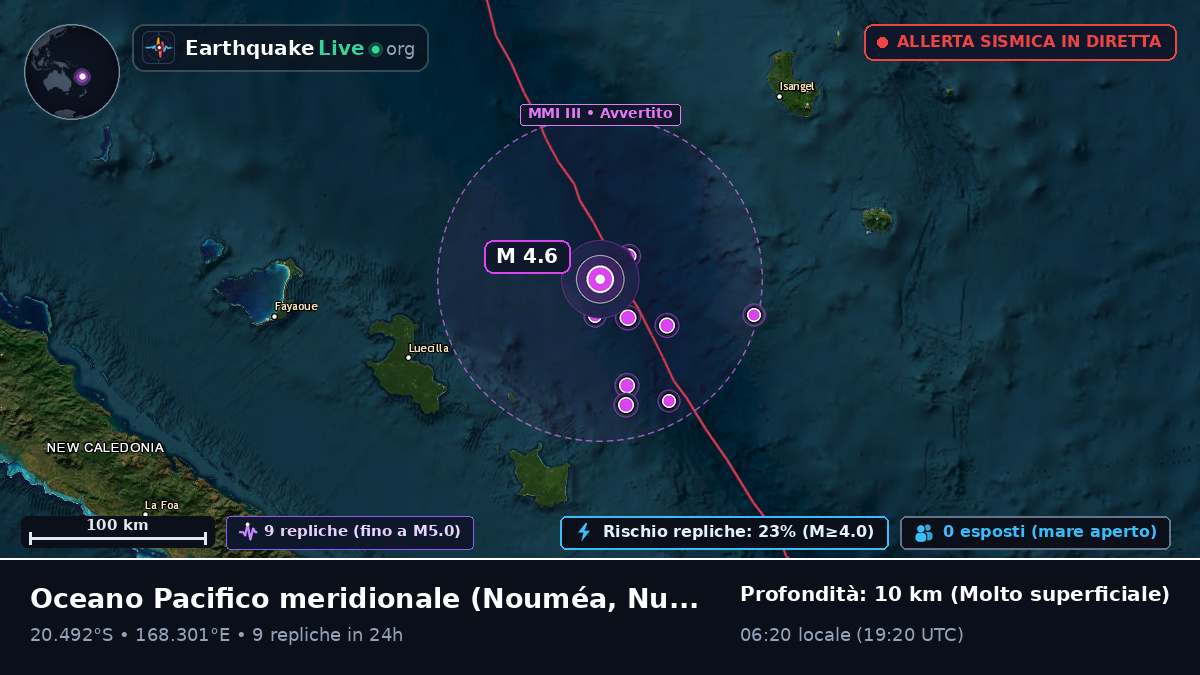 Oceano Pacifico meridionale (Nuova Caledonia)