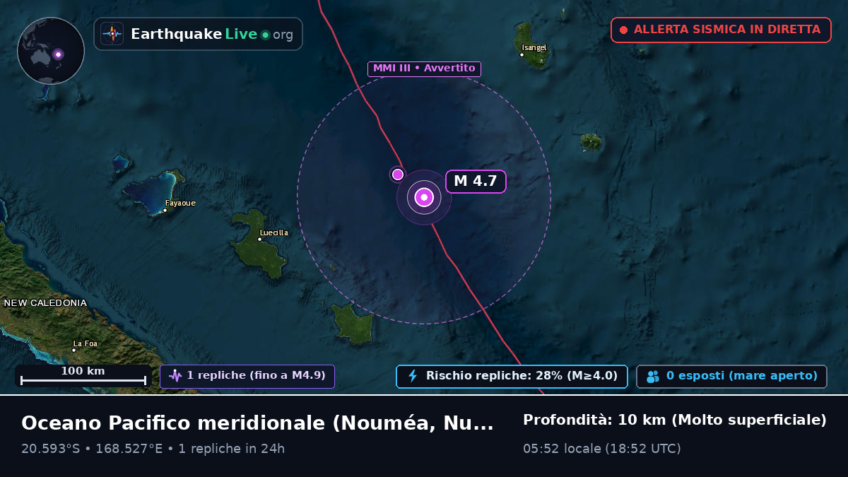 Oceano Pacifico meridionale (Nuova Caledonia)