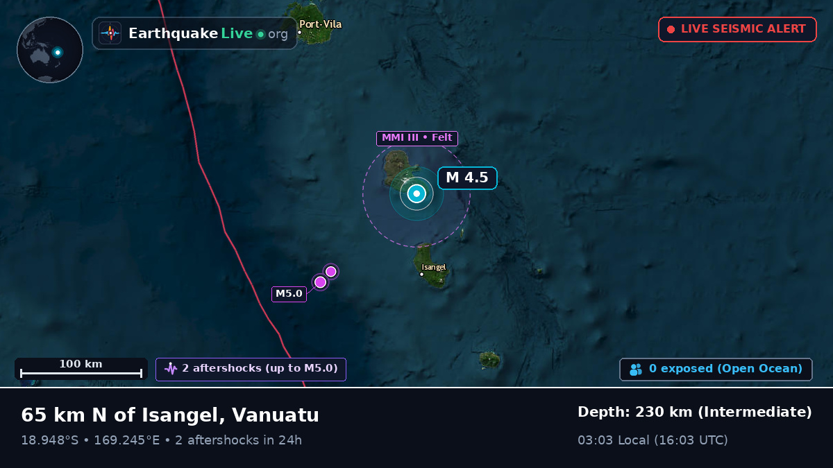 Off the coast of Port Vila, Vanuatu