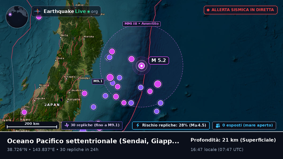 Oceano Pacifico settentrionale (Giappone)