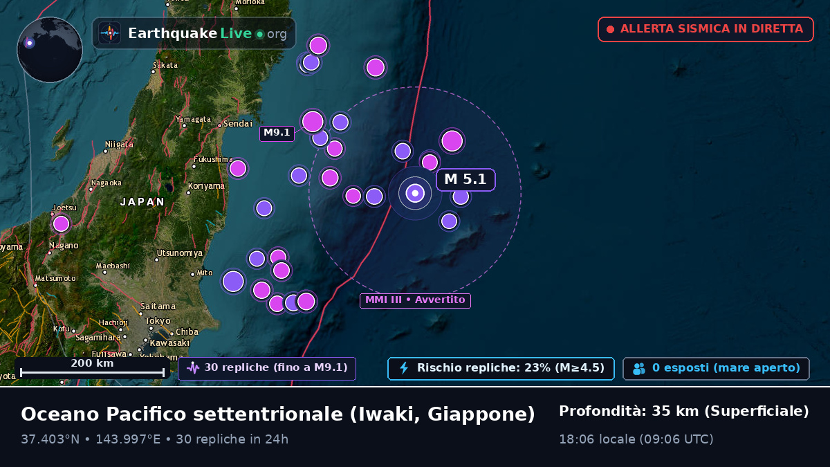 Oceano Pacifico settentrionale (Giappone)