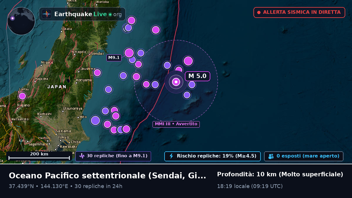 Oceano Pacifico settentrionale (Giappone)