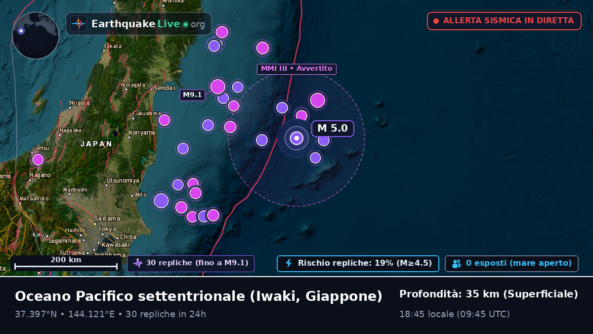 Oceano Pacifico settentrionale (Giappone)