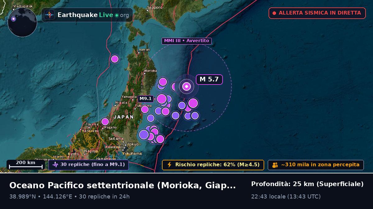 Oceano Pacifico settentrionale (Giappone)