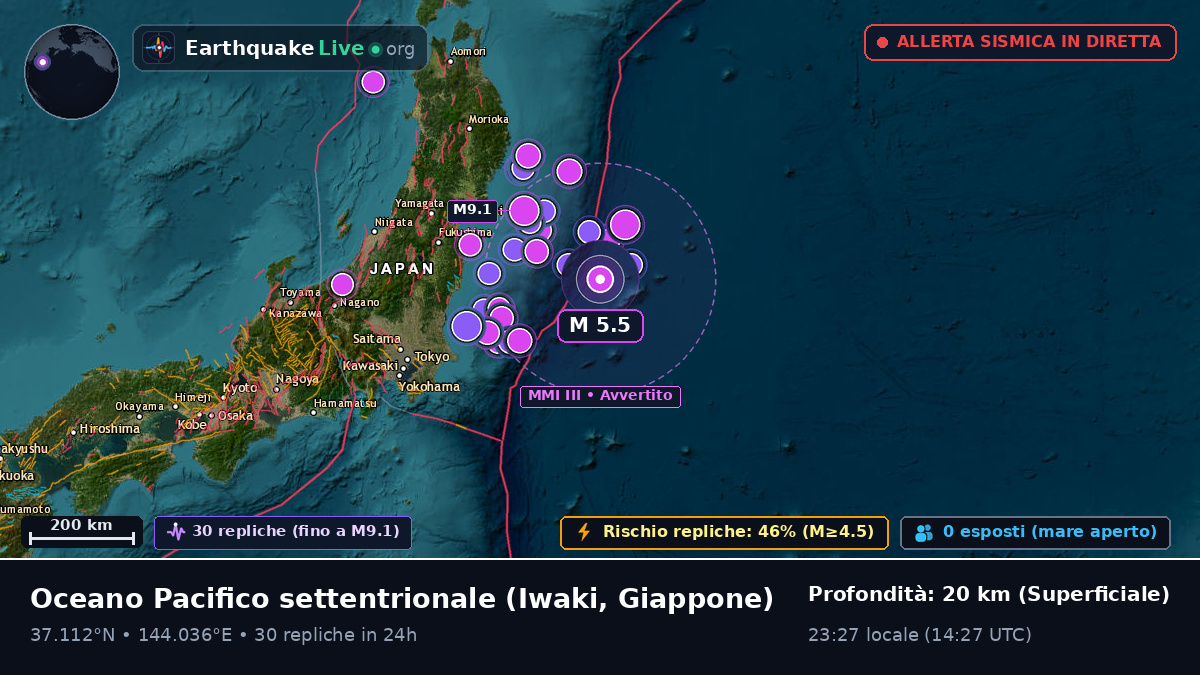 Oceano Pacifico settentrionale (Giappone)