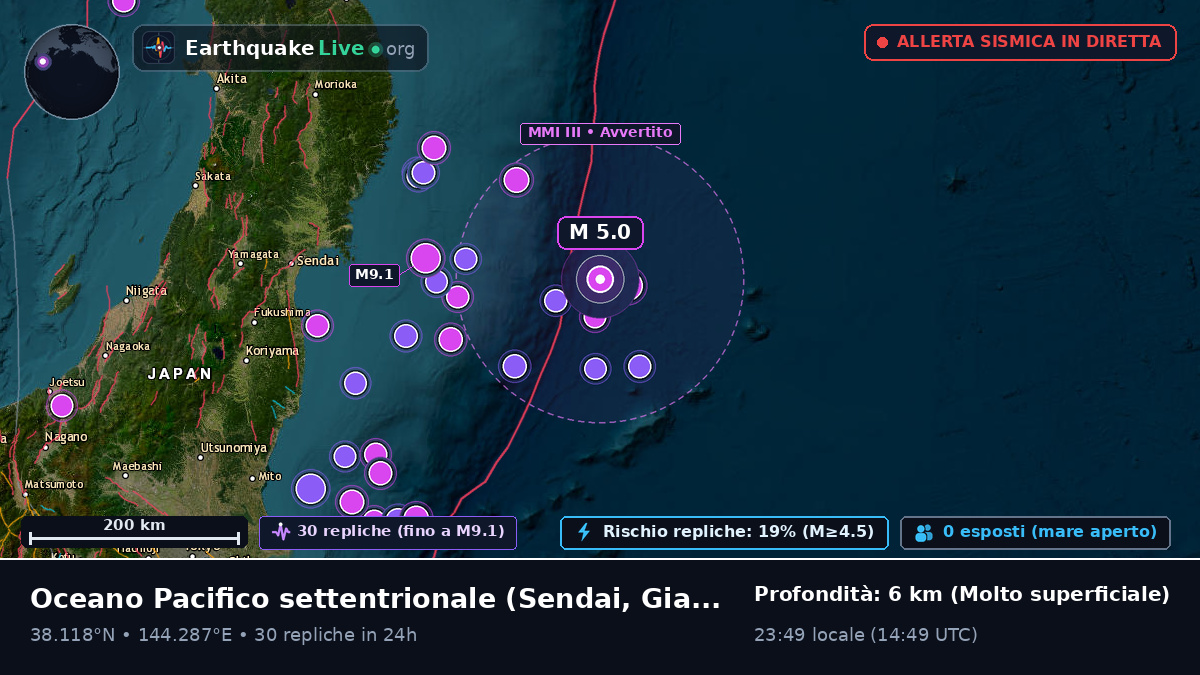Oceano Pacifico settentrionale (Giappone)