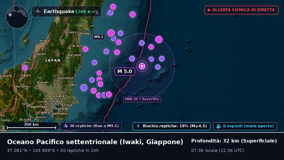 Oceano Pacifico settentrionale (Giappone)