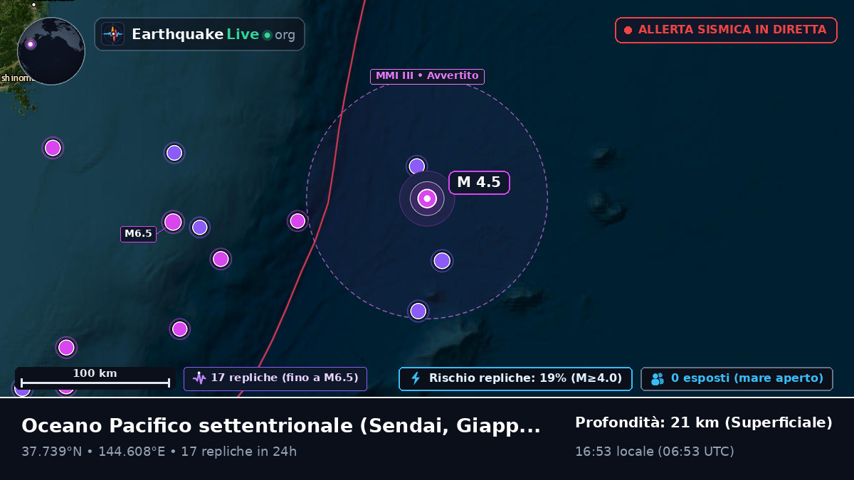 Oceano Pacifico settentrionale (Giappone)