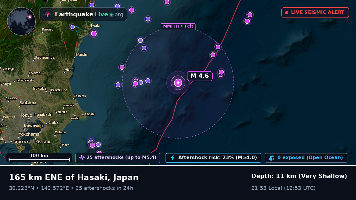 Off the coast of Iwaki, Japan