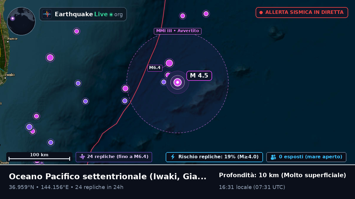 Oceano Pacifico settentrionale (Giappone)