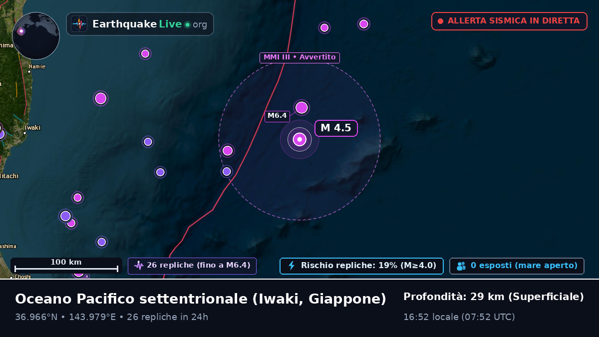 Oceano Pacifico settentrionale (Giappone)