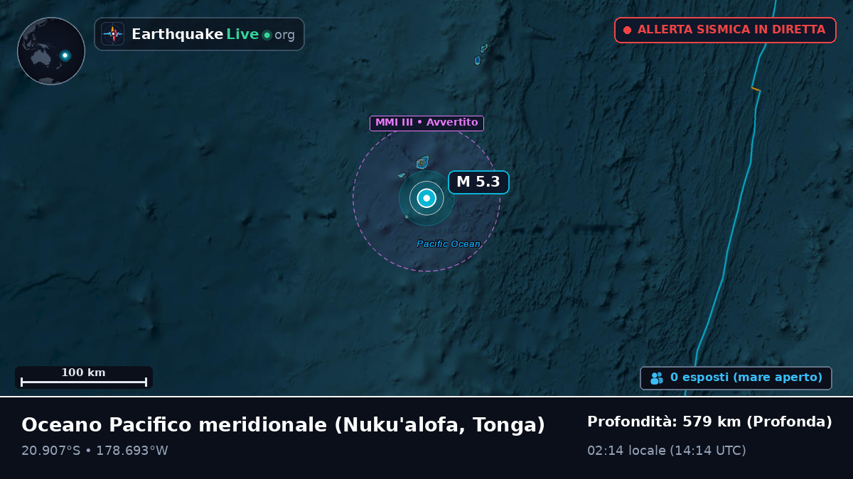 Oceano Pacifico meridionale (Tonga)