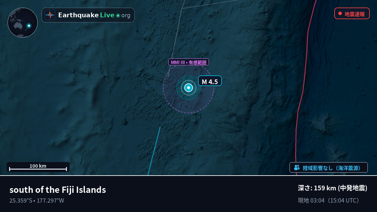 南太平洋 (Kermadec Islands)