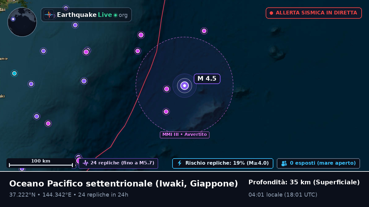 Oceano Pacifico settentrionale (Giappone)