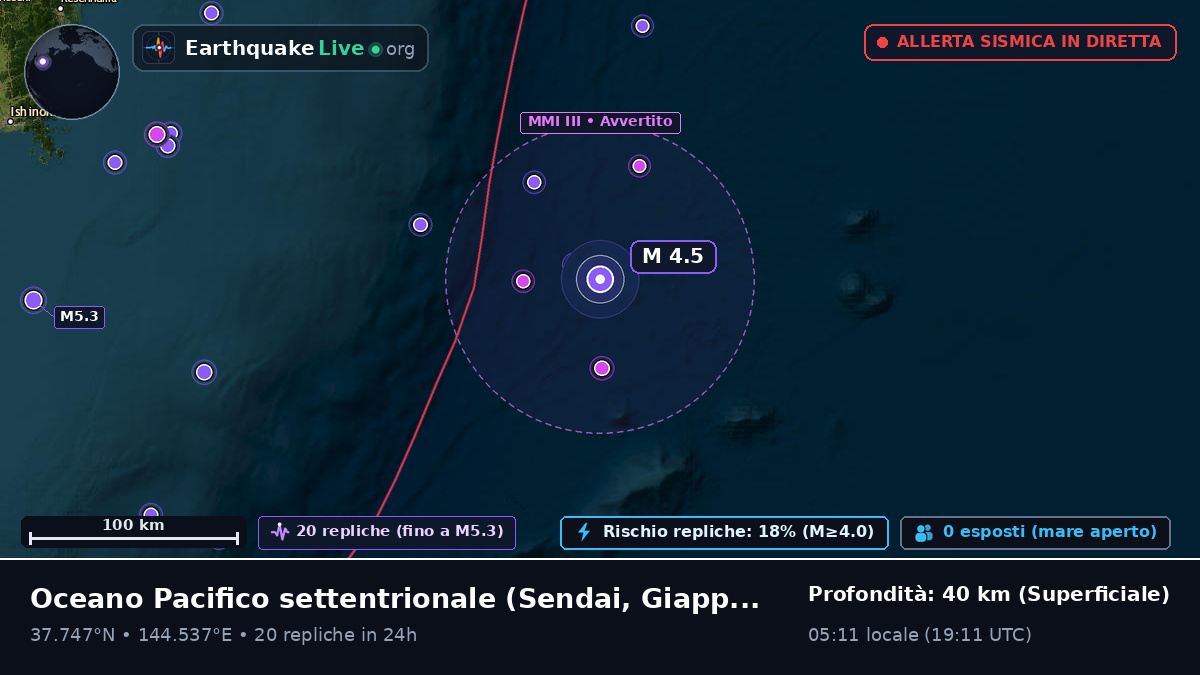 Oceano Pacifico settentrionale (Giappone)